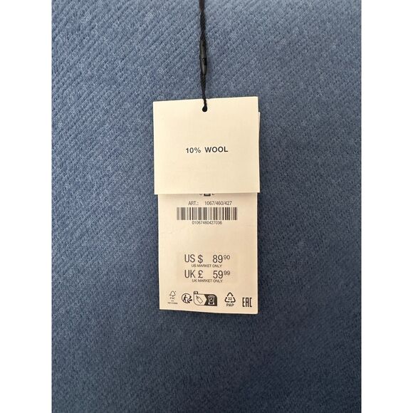 ZARA Draped Wool Blend Midi Dress Size Medium NWT - Picture 7 of 9